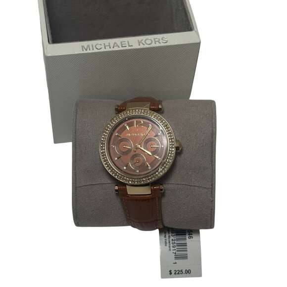 Michael Kors MK2546 Parker Brown Dial Croc Band Women's Watch NEW $225 - Picture 4 of 10